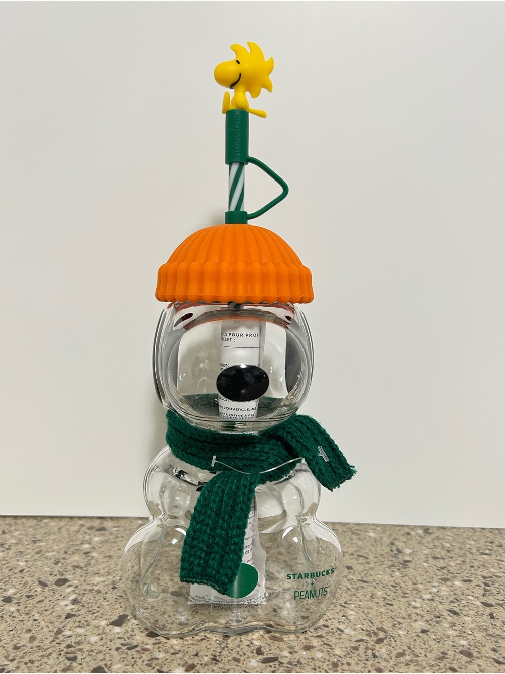 Starbucks X Peanuts Snoopy Glass Cold Cup 20 oz In Hand NWT